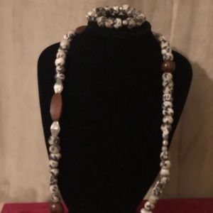 Two piece set African beads -necklace and bracelet